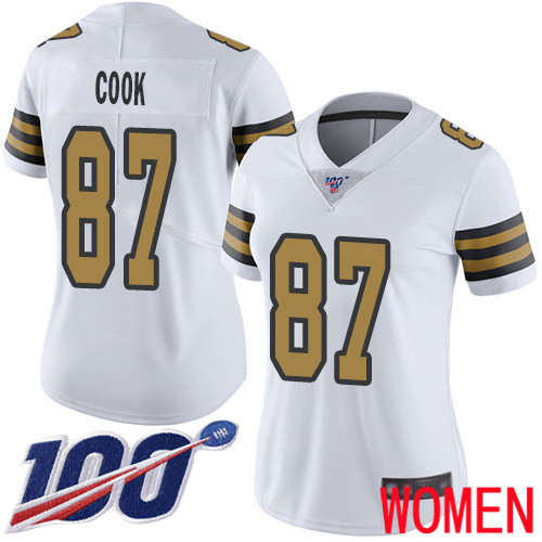 New Orleans Saints Limited White Women Jared Cook Jersey NFL Football #87 100th Season Rush Vapor Untouchable Jersey->women nfl jersey->Women Jersey
